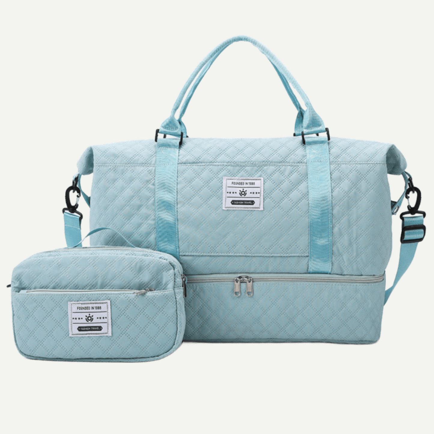 2Pcs Aril Travel Duffel Bag – Shoe Compartment + Toiletry Organizer