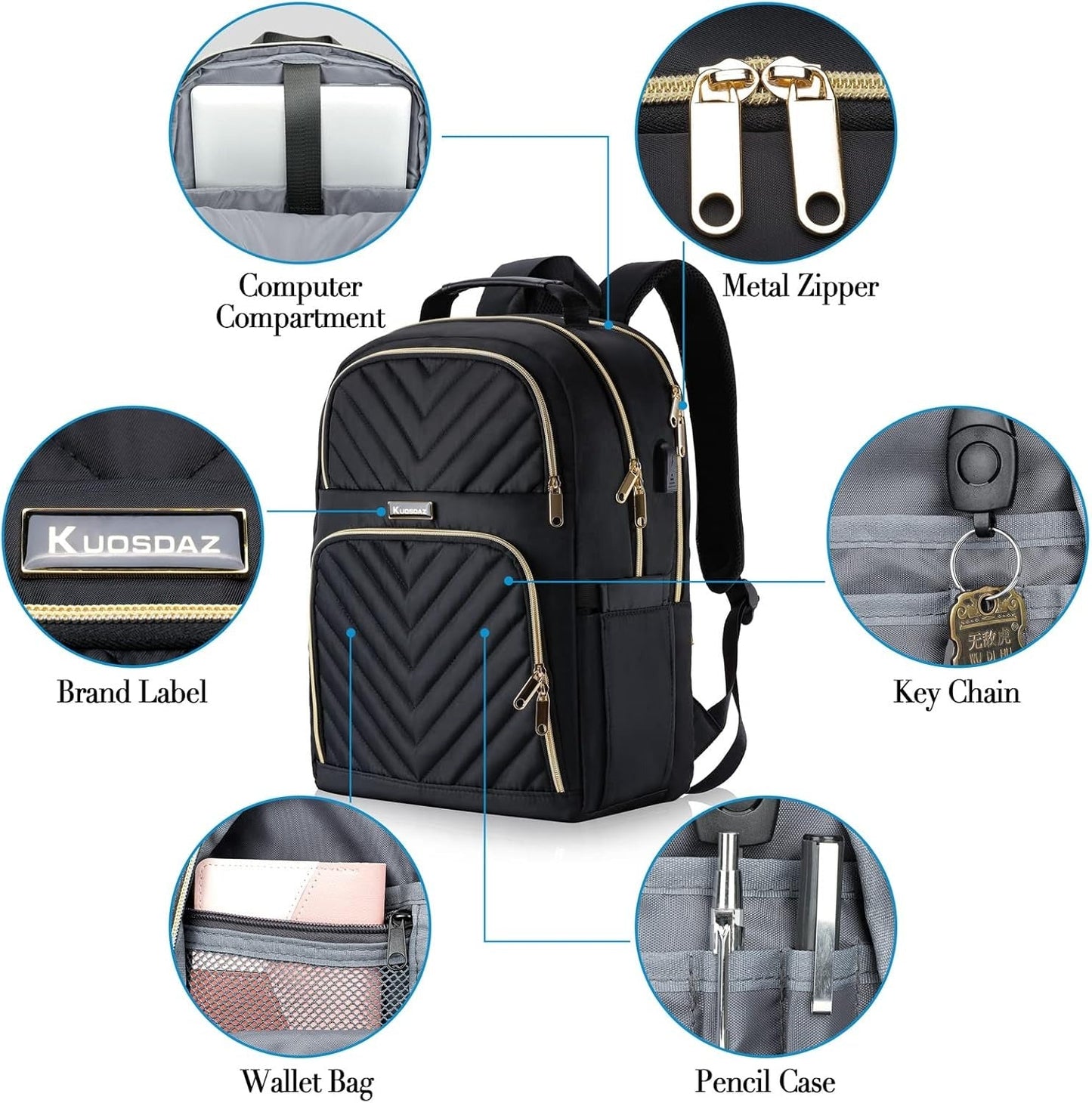 The V Laptop Backpack — Where Power Meets Elegance ⚡