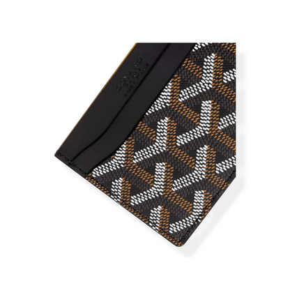 Classic French Pattern Slim Leather Card Wallet