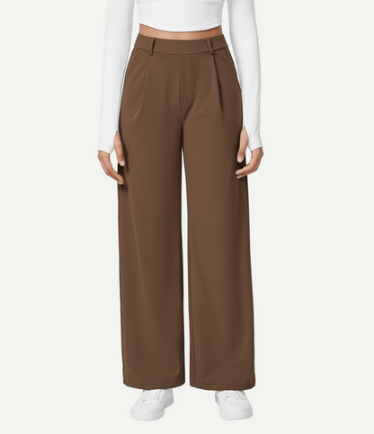 High Waisted Pocket Straight Leg Work Pants