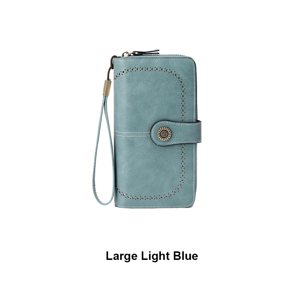 Small Women’s Leather Bifold Wallet with RFID & Zipper Coin Pocket