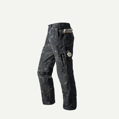 Men's solid color printed pocket zipper waterproof EDC work pants