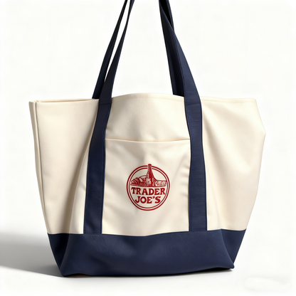 TJ Large Cotton Canvas Embroidered Tote Bag