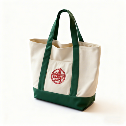 TJ Large Cotton Canvas Embroidered Tote Bag