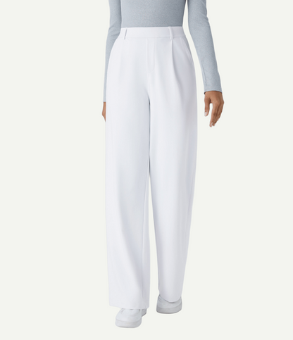 High Waisted Pocket Straight Leg Work Pants