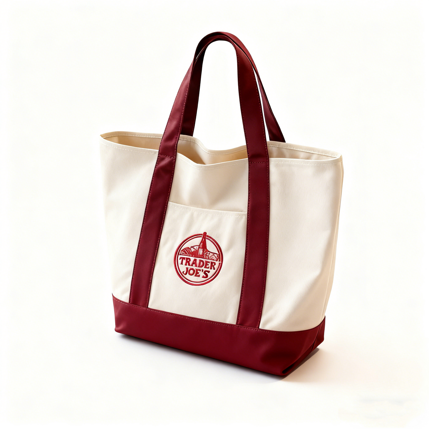 TJ Large Cotton Canvas Embroidered Tote Bag