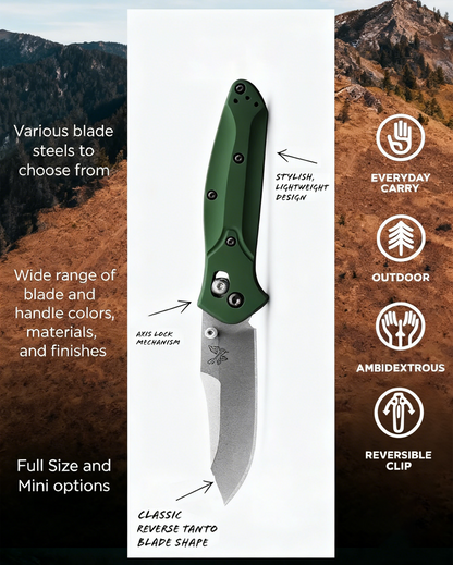 BM 940 Osborne – Legendary EDC Tool | Green Aluminum & Carbon Fiber