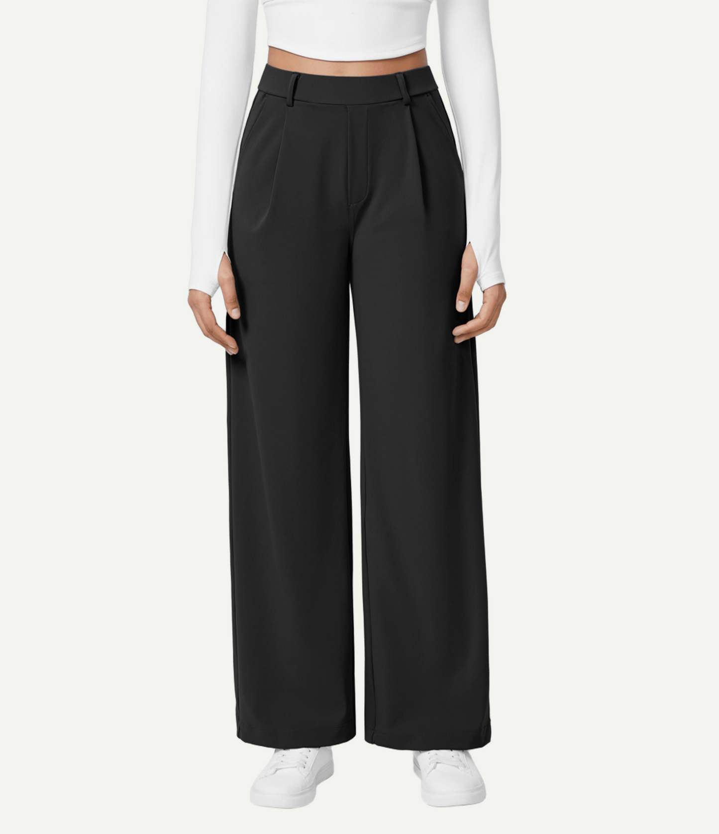 High Waisted Pocket Straight Leg Work Pants