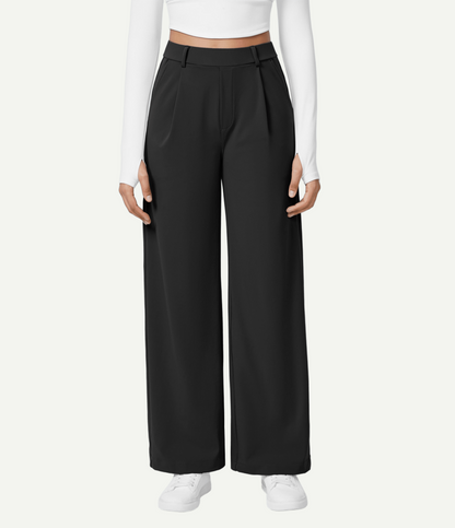 High Waisted Pocket Straight Leg Work Pants
