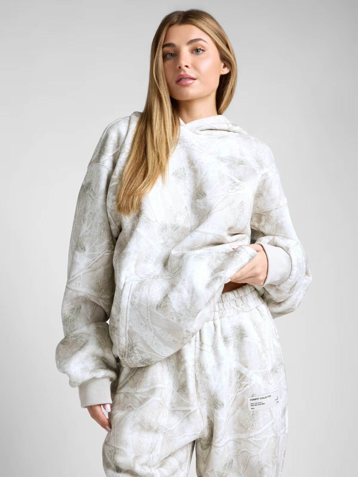 3D Leaf Print Athletic 2-Piece Set