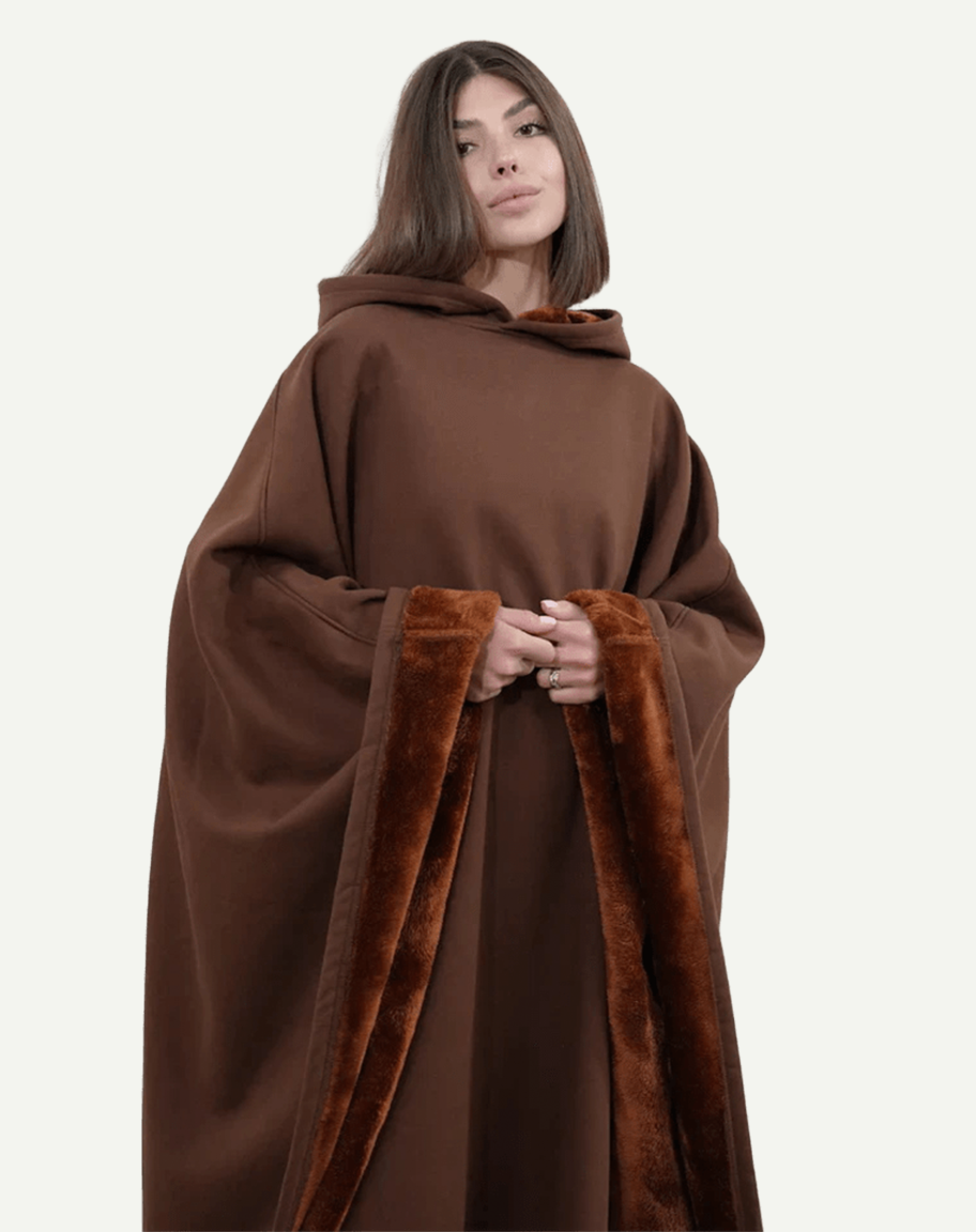 Eden Hoodie – Oversized Weighted Hoodie Cloak with Ultra-Soft Faux Fur Liner