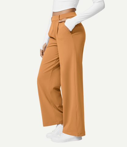 High Waisted Pocket Straight Leg Work Pants