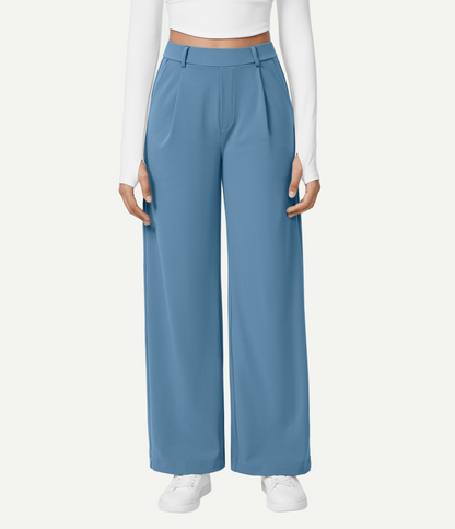 High Waisted Pocket Straight Leg Work Pants