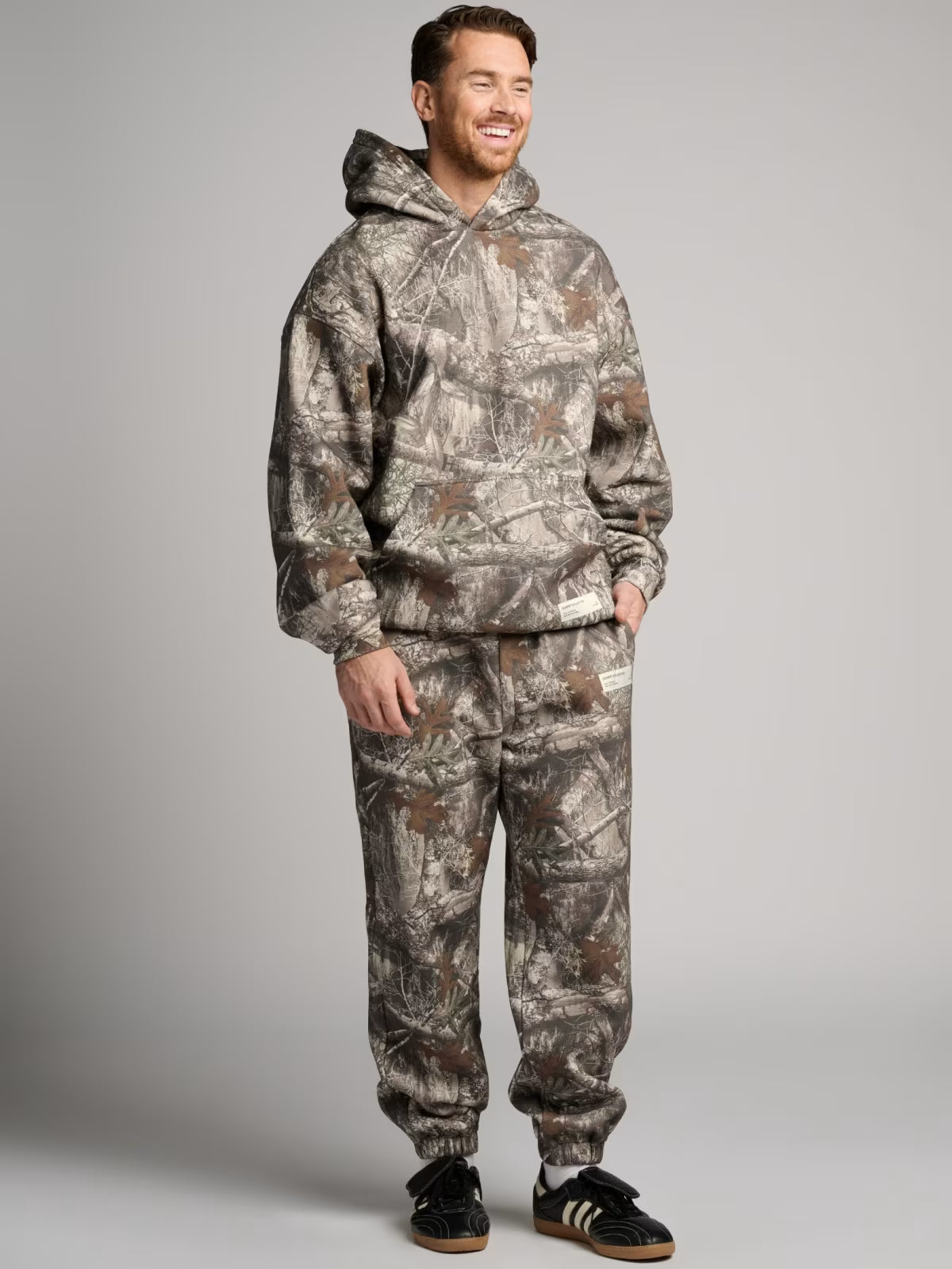 3D Leaf Print Athletic 2-Piece Set