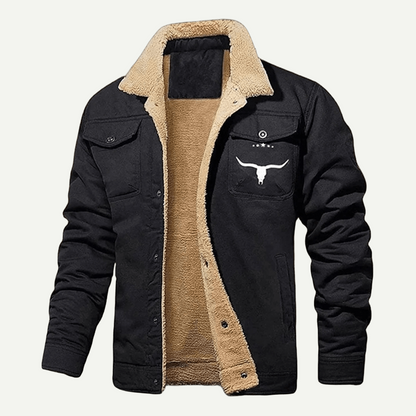 Men’s Retro Western Fleece Jacket – Warm, Rugged & Timeless Style