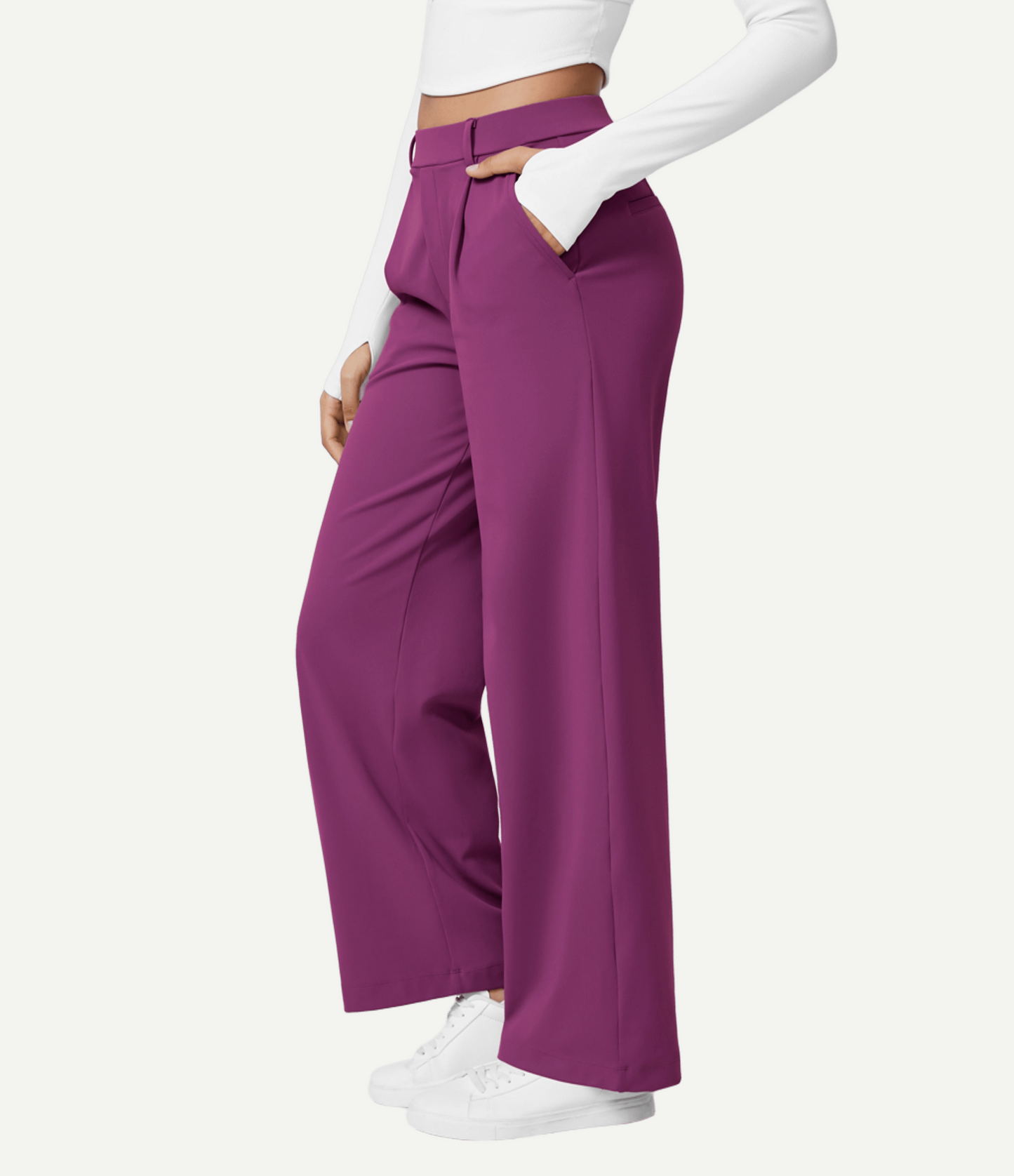 High Waisted Pocket Straight Leg Work Pants