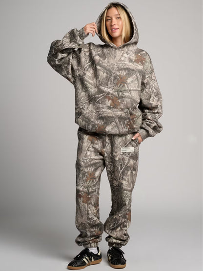 3D Leaf Print Athletic 2-Piece Set