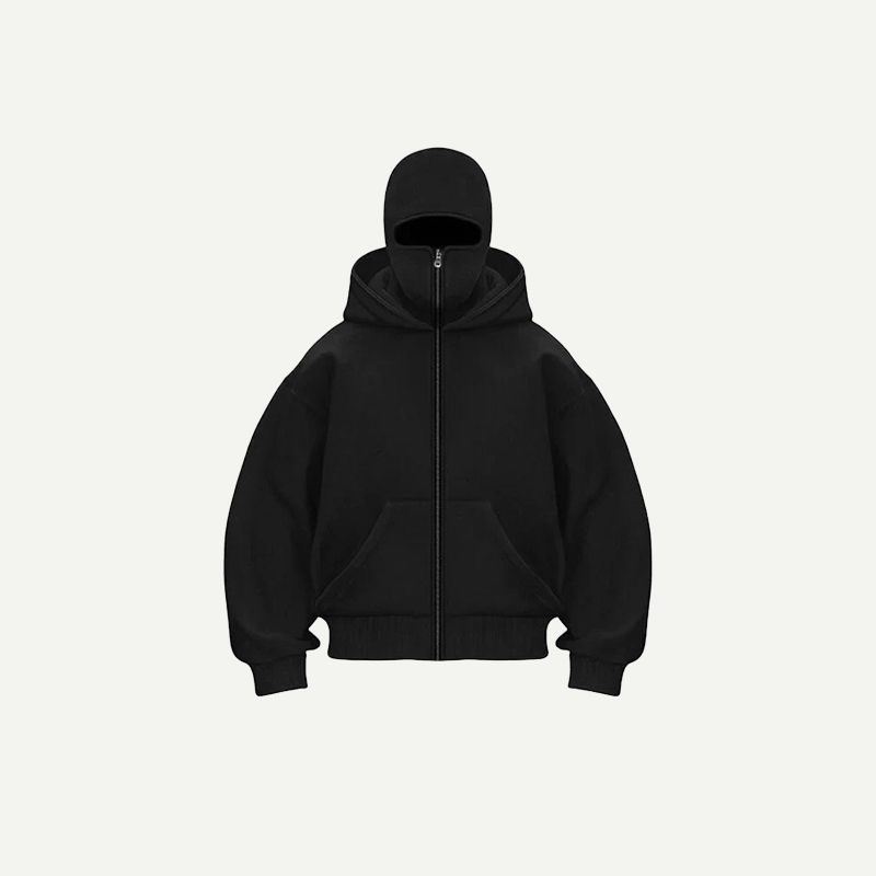 Double Hooded Zip Jacket Wind-resistant Winter Hoodies for Men