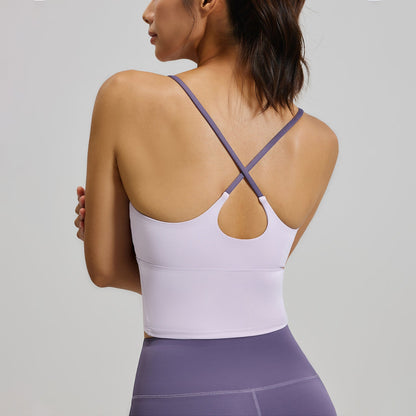 Sporty Women's Criss Cross Yoga Sports Bra