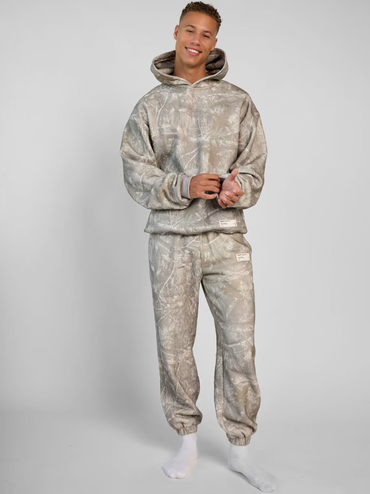 3D Leaf Print Athletic 2-Piece Set