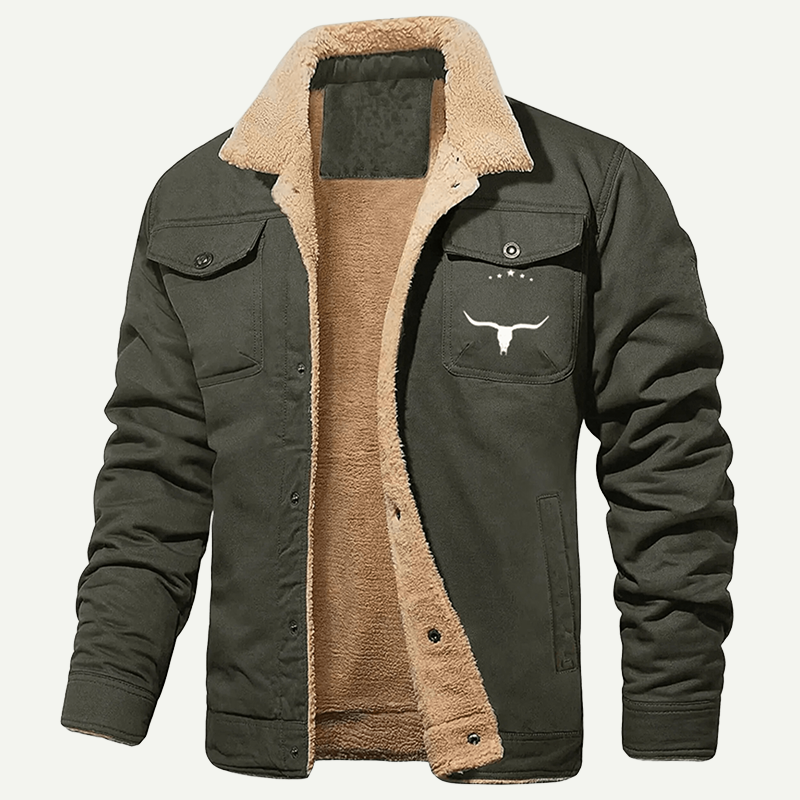 Men’s Retro Western Fleece Jacket – Warm, Rugged & Timeless Style