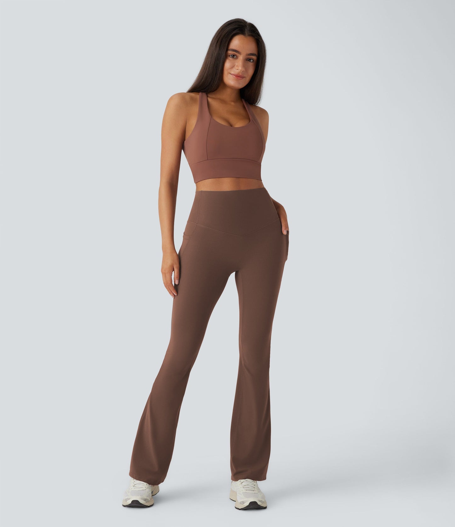 UltraSculpt™ SoCinched High Waisted Tummy Control Side Pocket Shaping Yoga Bootcut Leggings