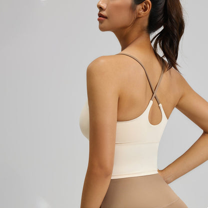 Sporty Women's Criss Cross Yoga Sports Bra