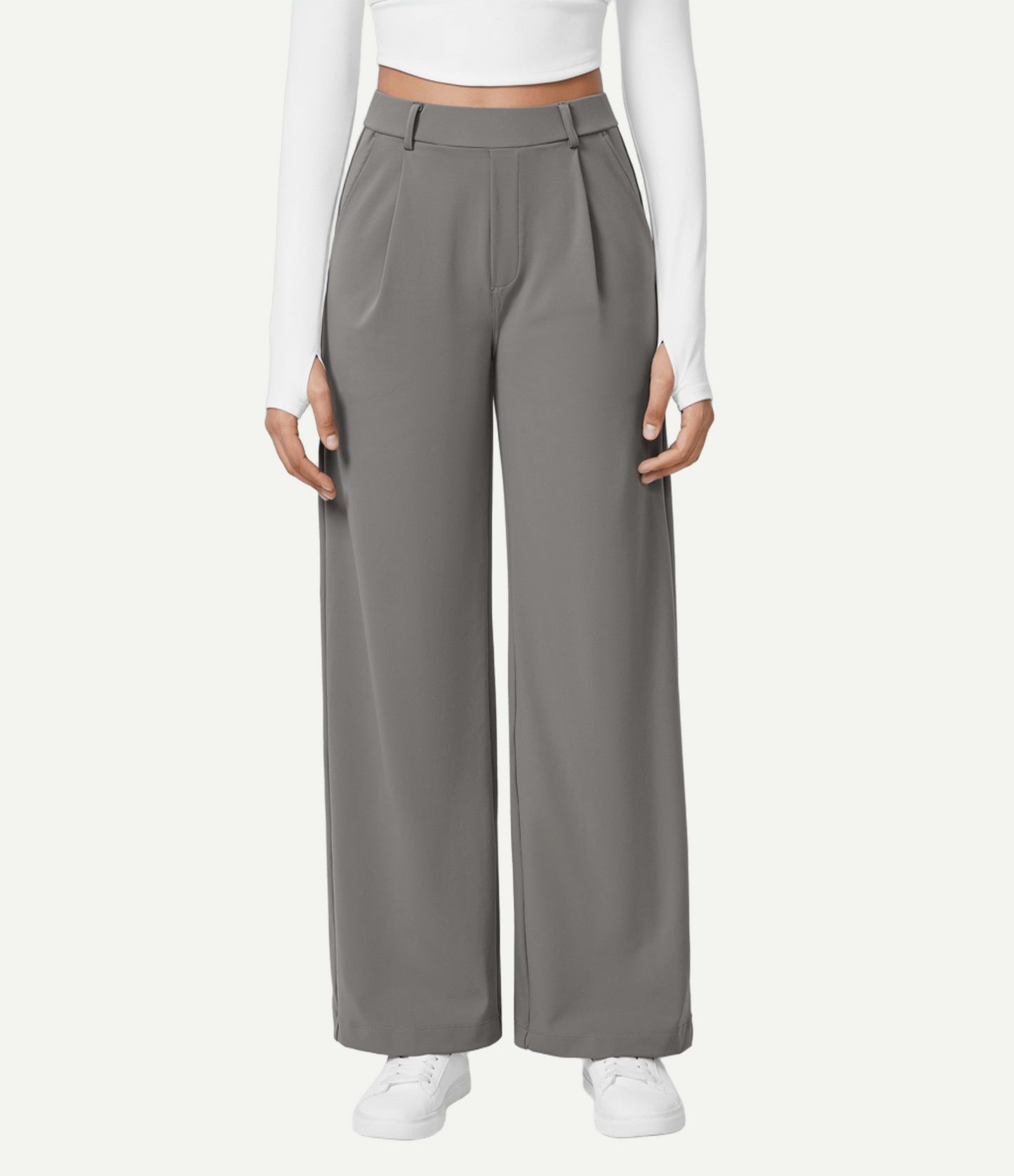 High Waisted Pocket Straight Leg Work Pants