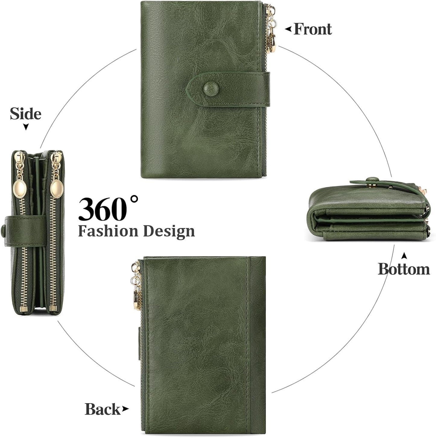 Women’s Small Tri-Fold Wallet – 18 Card Slots, Compact Design