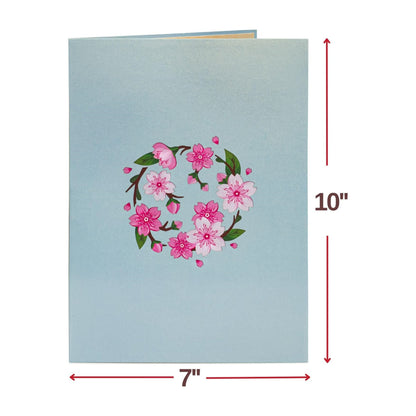 3D Cherry Blossom Flower Bouquet Pop Up Card