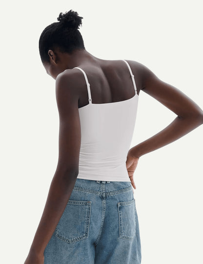 Women's Square Neck Tank Top Adjustable Spaghetti Straps Sleeveless