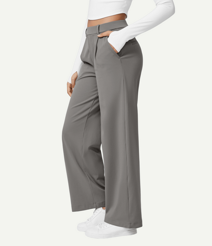 High Waisted Pocket Straight Leg Work Pants