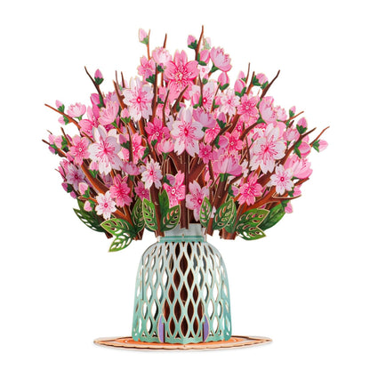 3D Cherry Blossom Flower Bouquet Pop Up Card