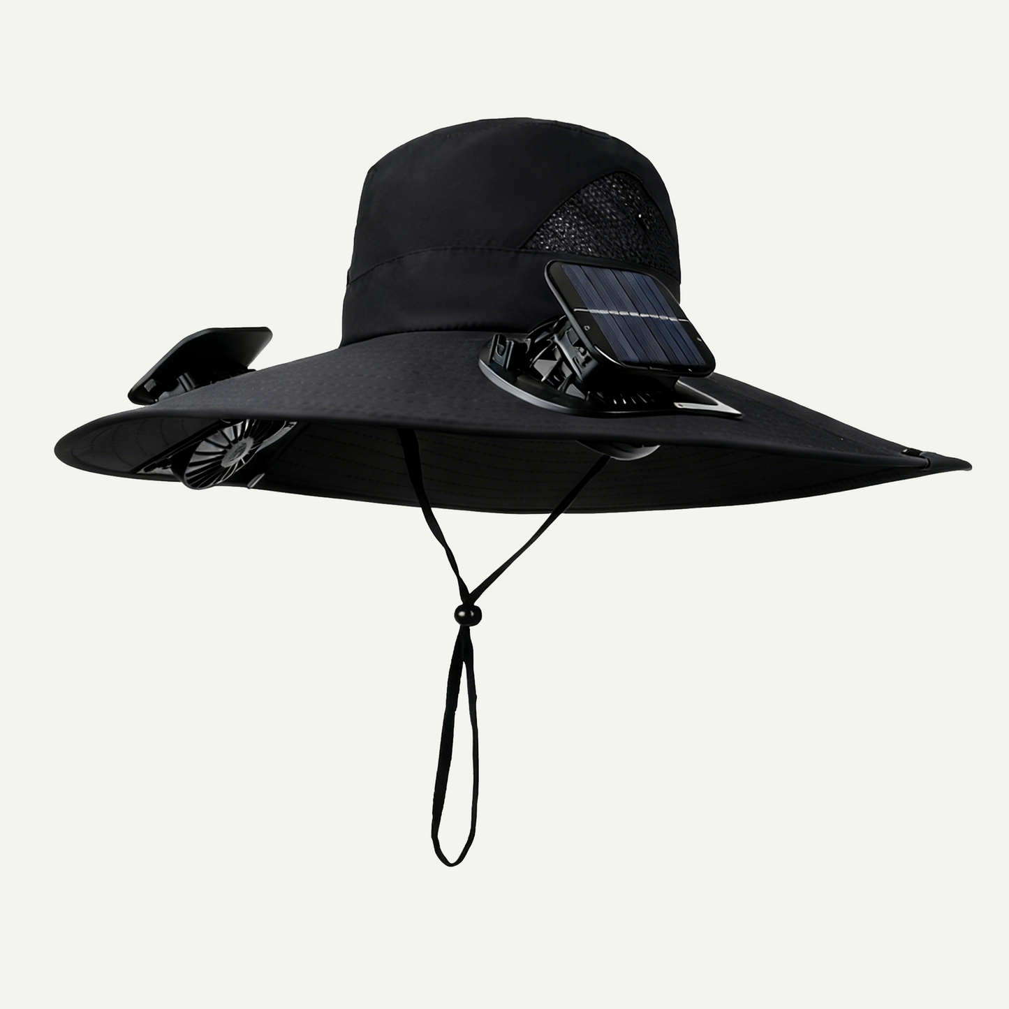 Outdoor Wide Brim Sun Hat With Solar Fan
