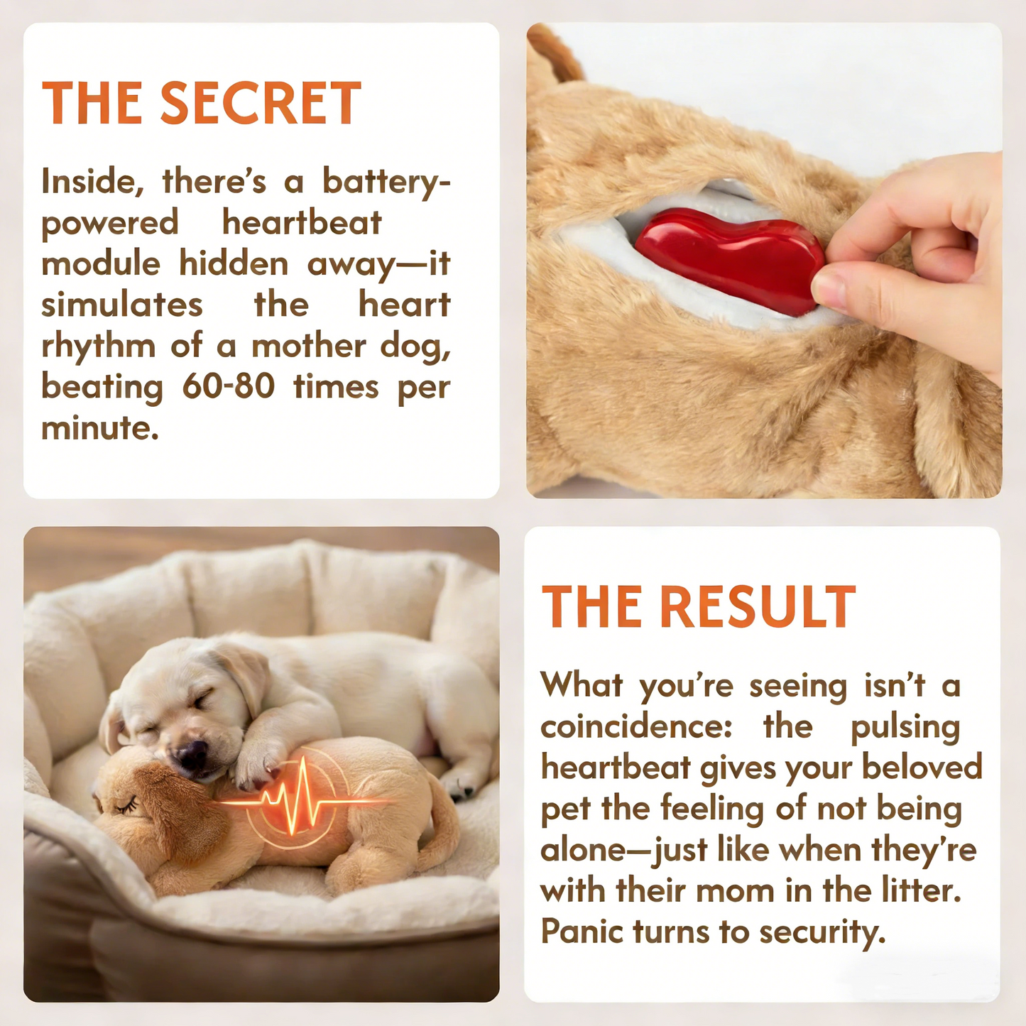 Pet Puppy Heartbeat Plush Doll Toy