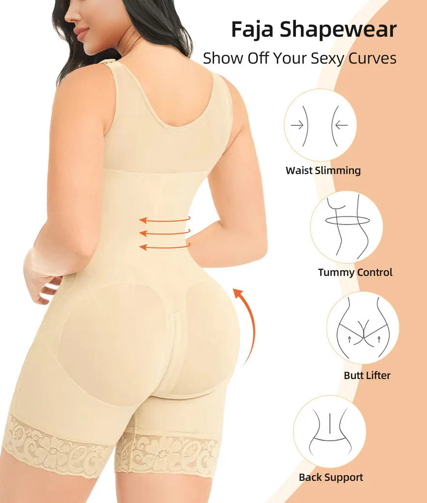Fajas Shapewear for Women with Zipper Crotch