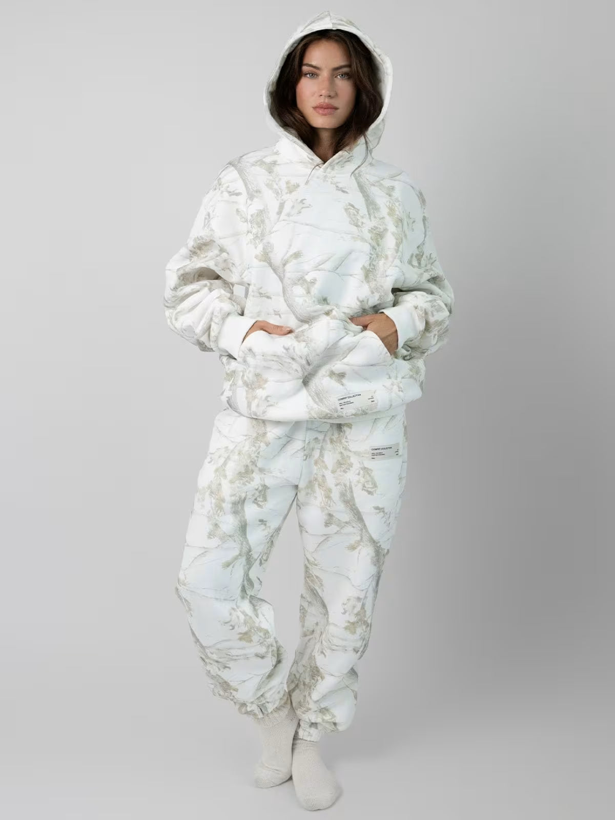 3D Leaf Print Athletic 2-Piece Set