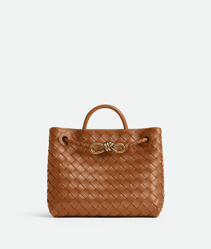 East/West Andiamo small intrecciato leather tote