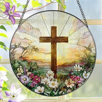 Cross and Wildflowers