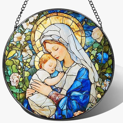 Our Lady of Guadalupe Faux Stained Glass Catholic Suncatcher