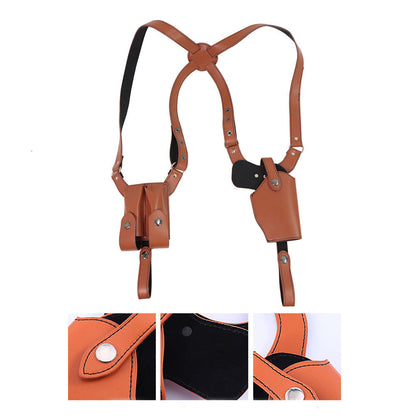 Leather Vertical Shoulder Carry Holster for Full-Size Pistols