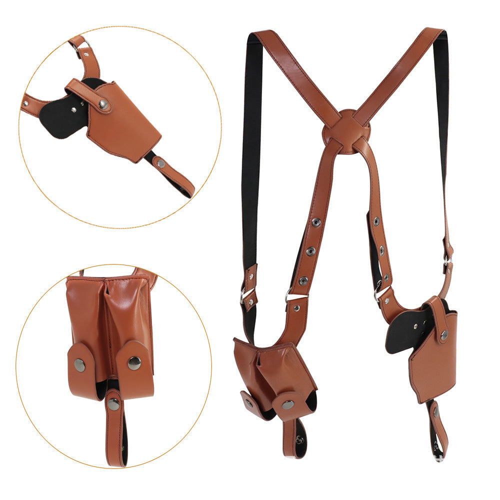 Leather Vertical Shoulder Carry Holster for Full-Size Pistols
