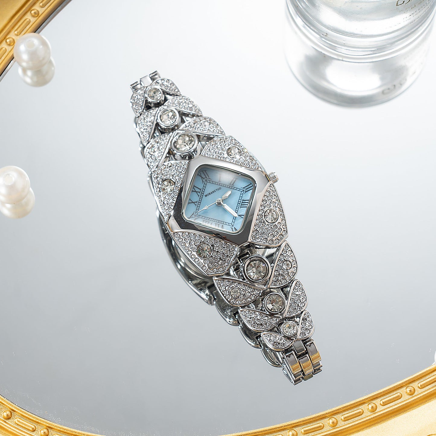 Luxury Full Diamond Bangle Bracelet Watch