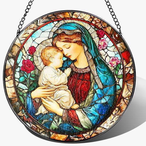 Our Lady of Guadalupe Faux Stained Glass Catholic Suncatcher