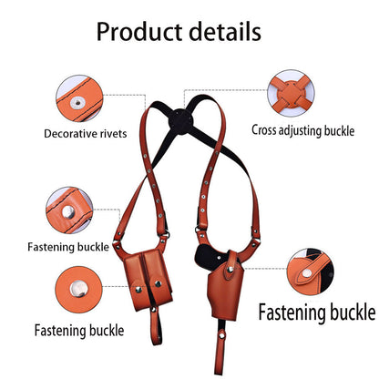 Leather Vertical Shoulder Carry Holster for Full-Size Pistols