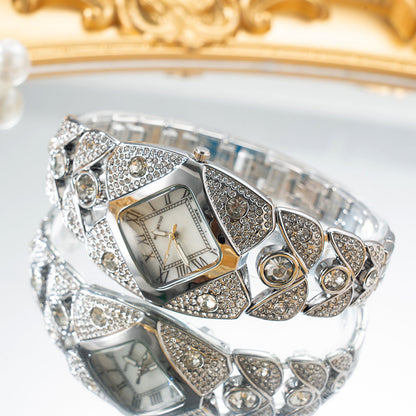 Luxury Full Diamond Bangle Bracelet Watch