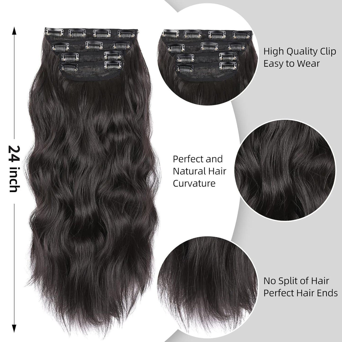 QBeauty 4pcs Clip In Hair Extensions