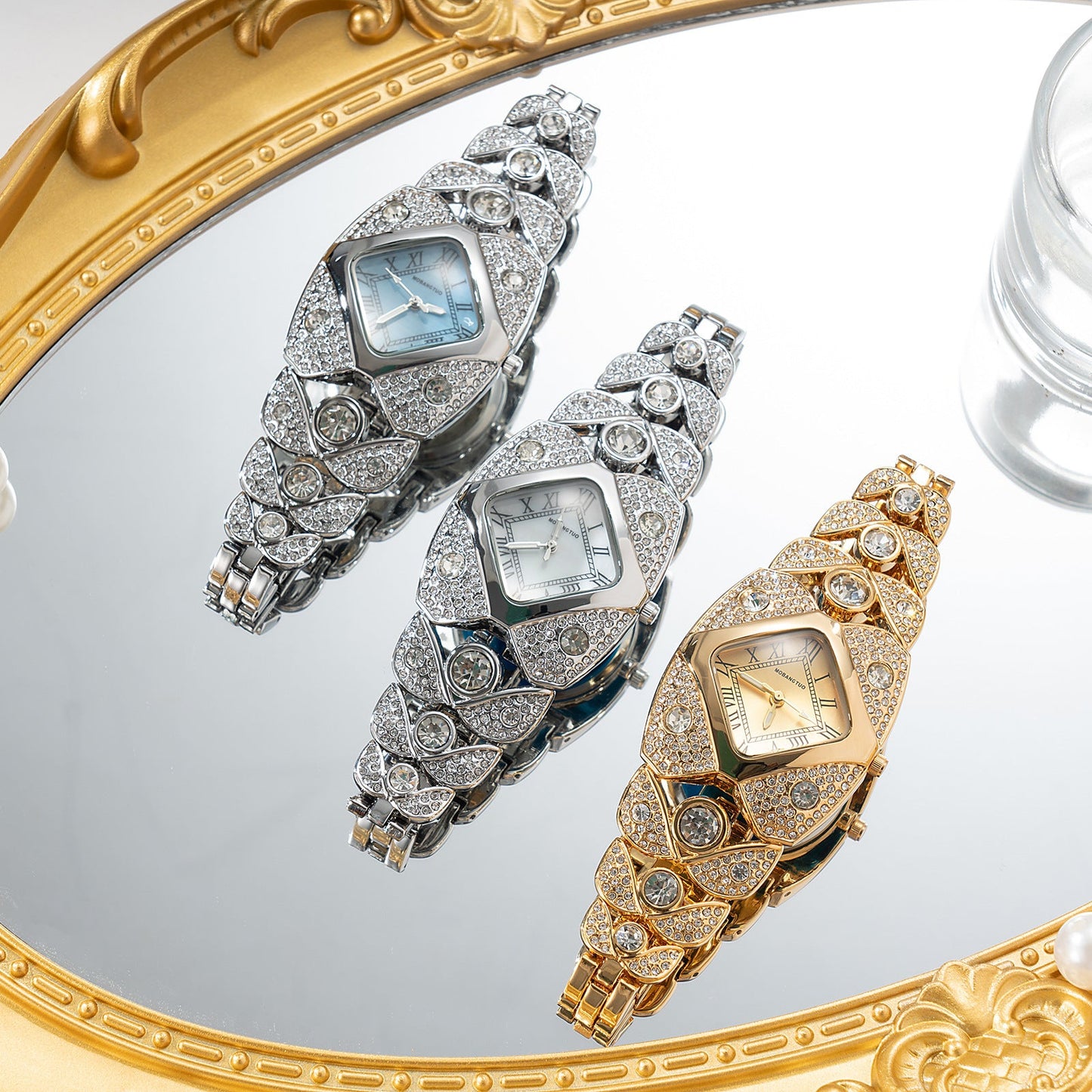 Luxury Full Diamond Bangle Bracelet Watch