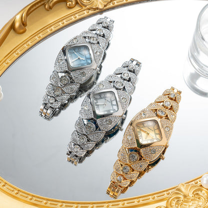 Luxury Full Diamond Bangle Bracelet Watch