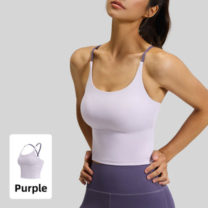 Sporty Women's Criss Cross Yoga Sports Bra